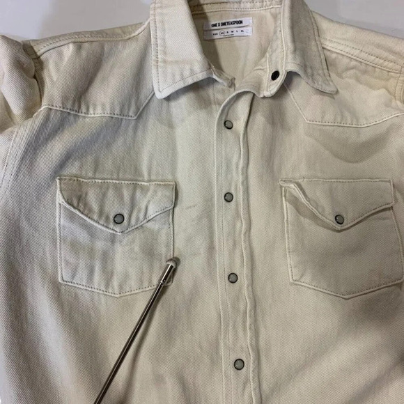 One Teaspoon Women's Pearl Button Up Long Sleeve Cotton Shacket Size XS - Picture 6 of 14